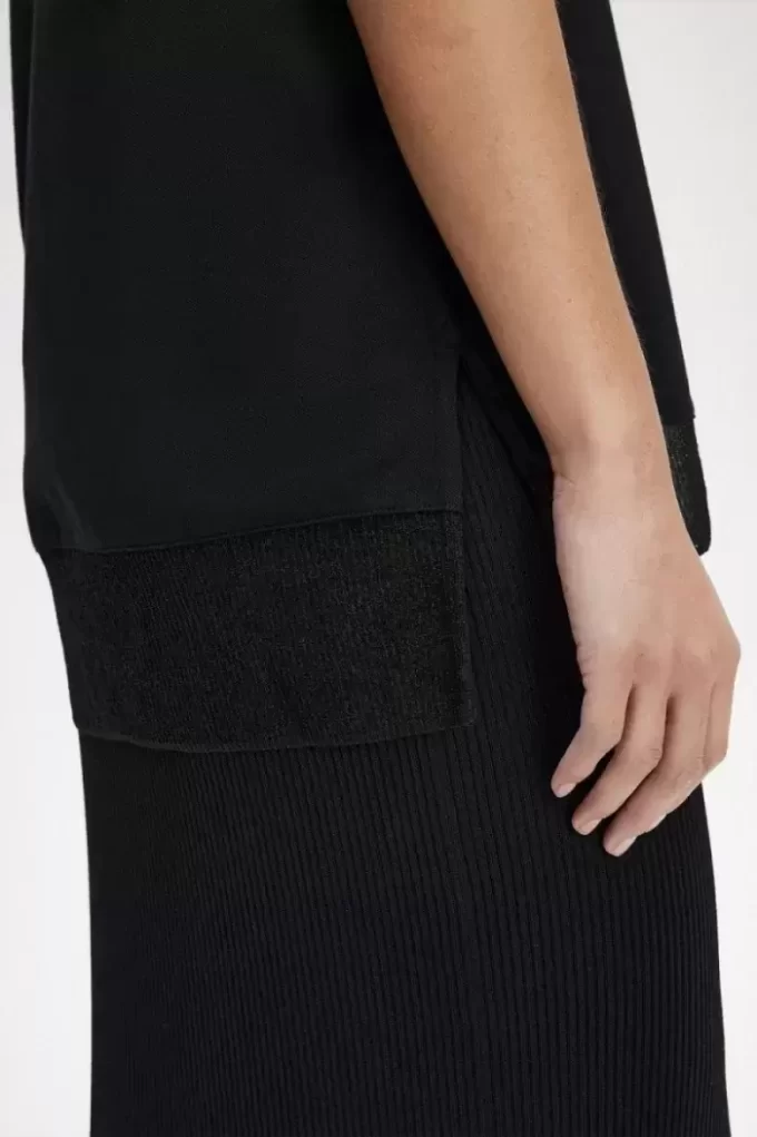 Camiseta de piqué con ribete transparente para mujer