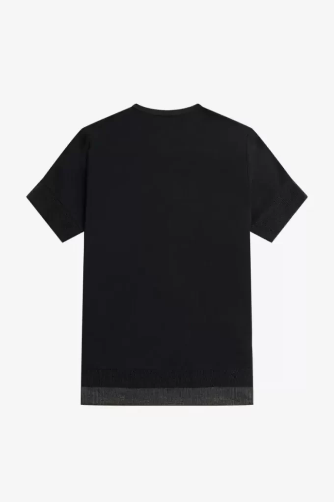 Camiseta de piqué con ribete transparente para mujer