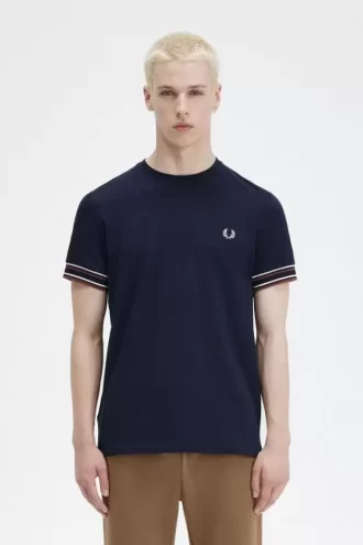Camiseta de piqué con ribetes llamativos para hombre Camiseta de piqué con ribetes llamativos para hombre