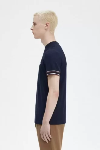 Camiseta de piqué con ribetes llamativos para hombre Camiseta de piqué con ribetes llamativos para hombre