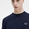 Camiseta de piqué con ribetes llamativos para hombre