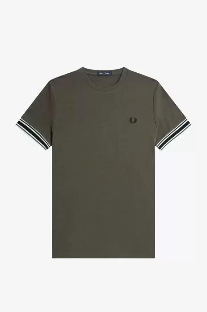 Camiseta de piqué con ribetes llamativos para hombre