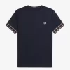 Camiseta de piqué con ribetes llamativos para hombre