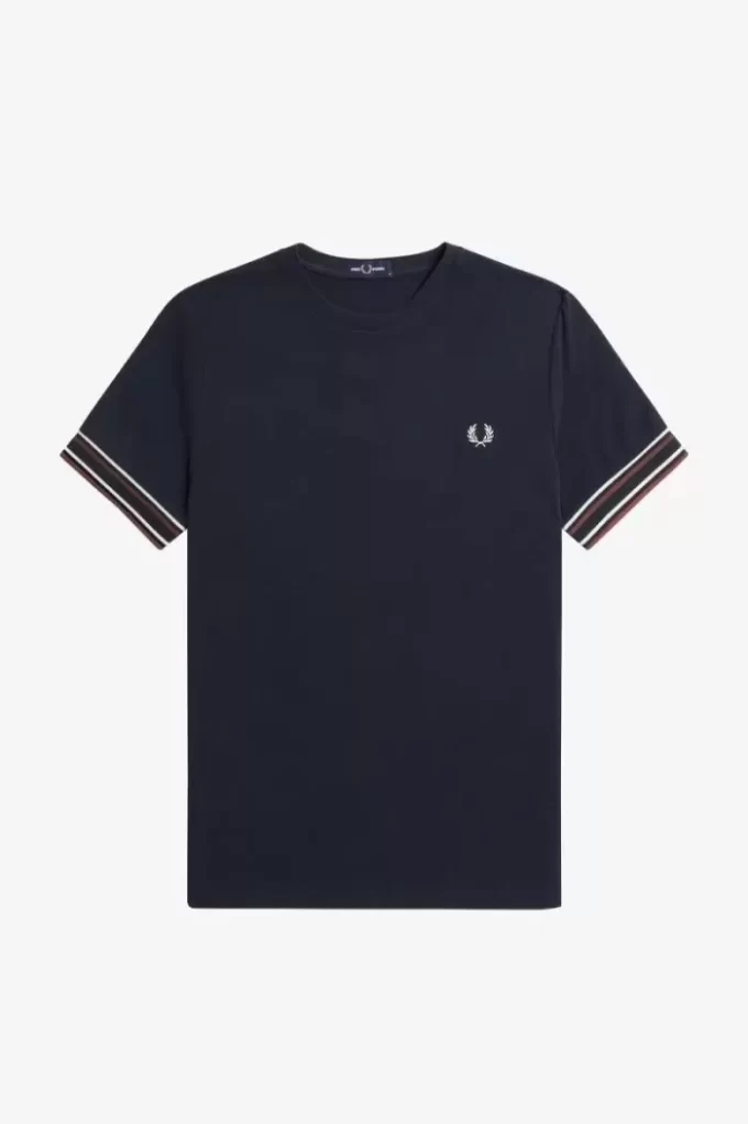 Camiseta de piqué con ribetes llamativos para hombre