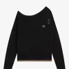 Camiseta de punto con hombros descubiertos para mujer Camiseta de punto con hombros descubiertos para mujer