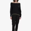 Camiseta de punto con hombros descubiertos para mujer Camiseta de punto con hombros descubiertos para mujer