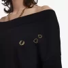 Camiseta de punto con hombros descubiertos para mujer Camiseta de punto con hombros descubiertos para mujer