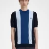 Camiseta de punto fino a rayas para hombre