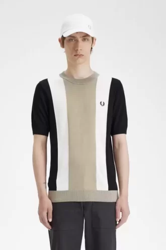 Camiseta de punto fino a rayas para hombre