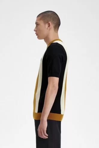 Camiseta de punto fino a rayas para hombre