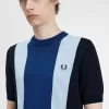 Camiseta de punto fino a rayas para hombre