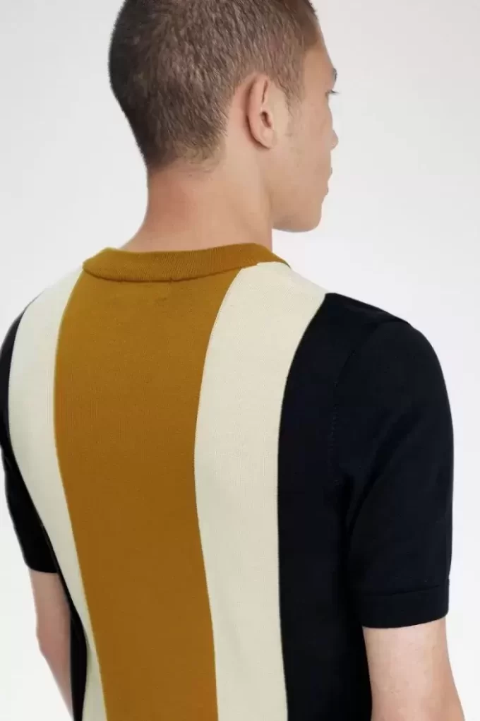Camiseta de punto fino a rayas para hombre