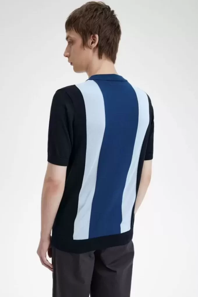 Camiseta de punto fino a rayas para hombre