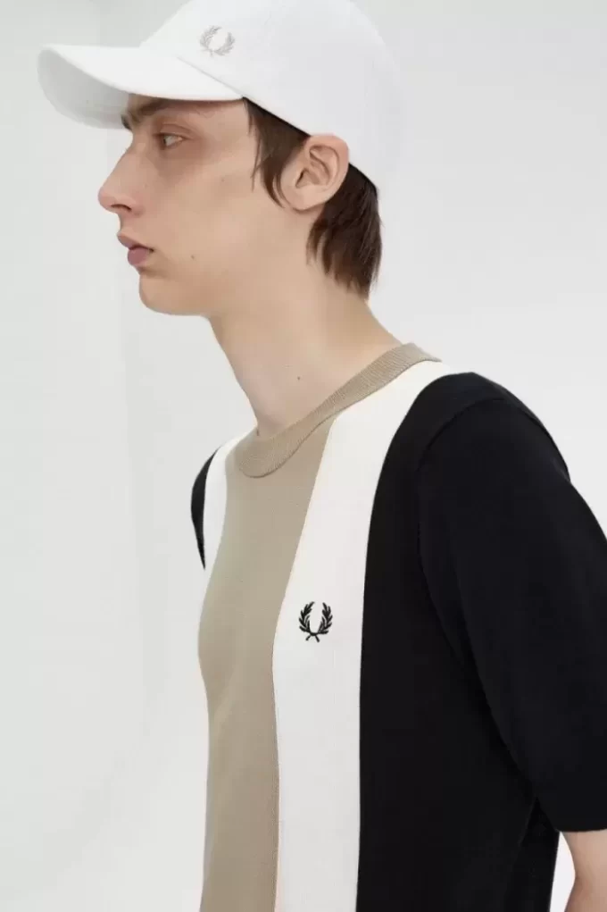 Camiseta de punto fino a rayas para hombre