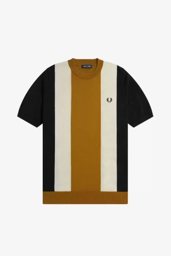 Camiseta de punto fino a rayas para hombre