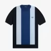 Camiseta de punto fino a rayas para hombre