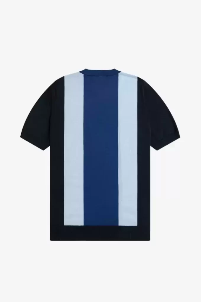 Camiseta de punto fino a rayas para hombre