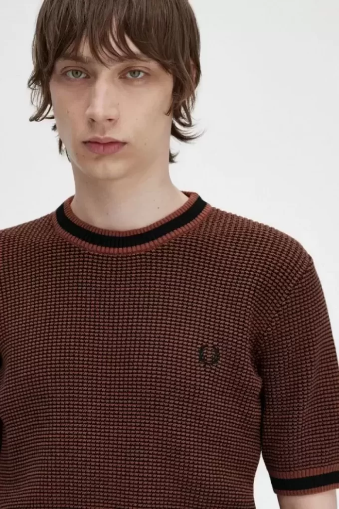 Camiseta de punto texturizada para hombre