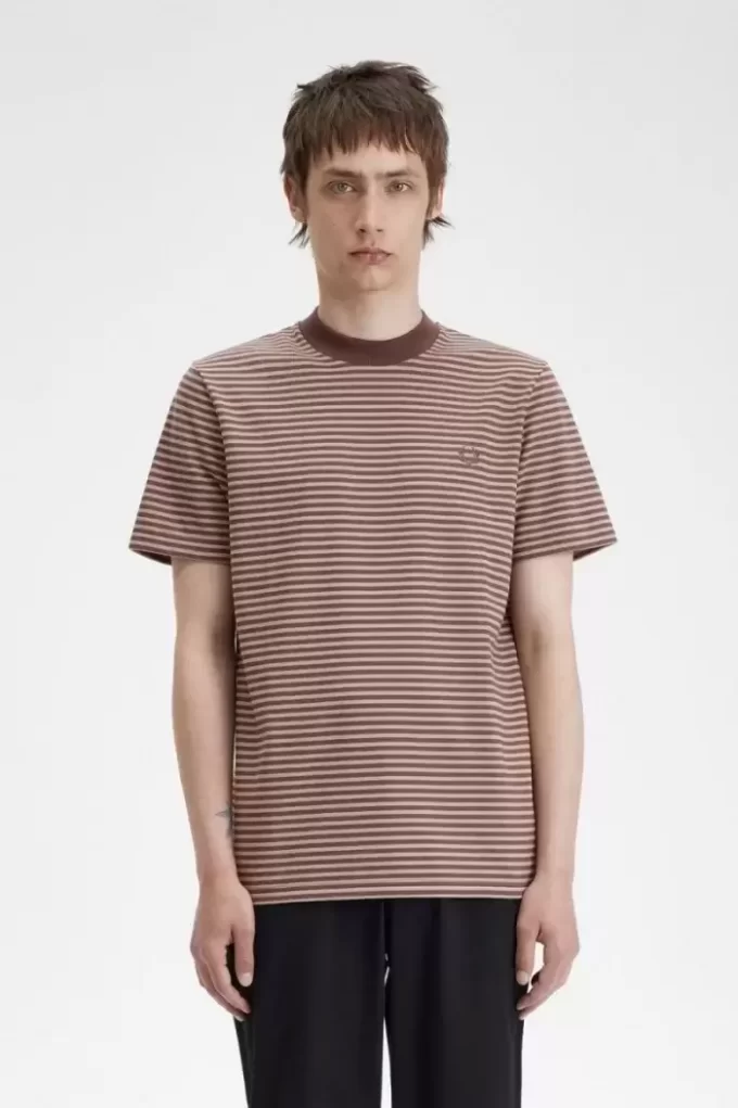 Camiseta de rayas finas y peso pesado para hombre