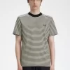 Camiseta de rayas finas y peso pesado para hombre