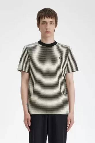 Camiseta de rayas finas y peso pesado para hombre