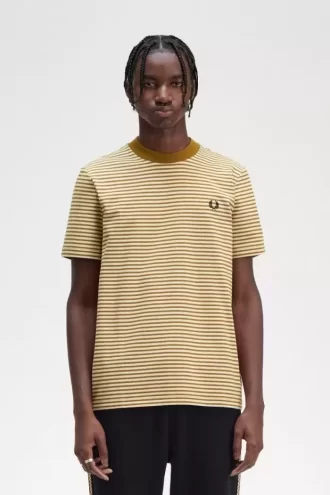 Camiseta de rayas finas y peso pesado para hombre