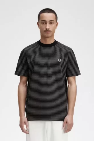 Camiseta de rayas finas y peso pesado para hombre