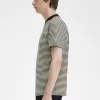 Camiseta de rayas finas y peso pesado para hombre
