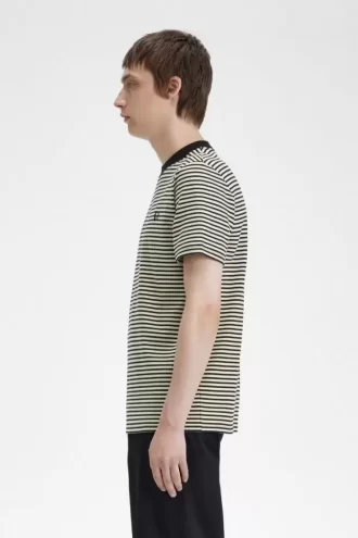 Camiseta de rayas finas y peso pesado para hombre