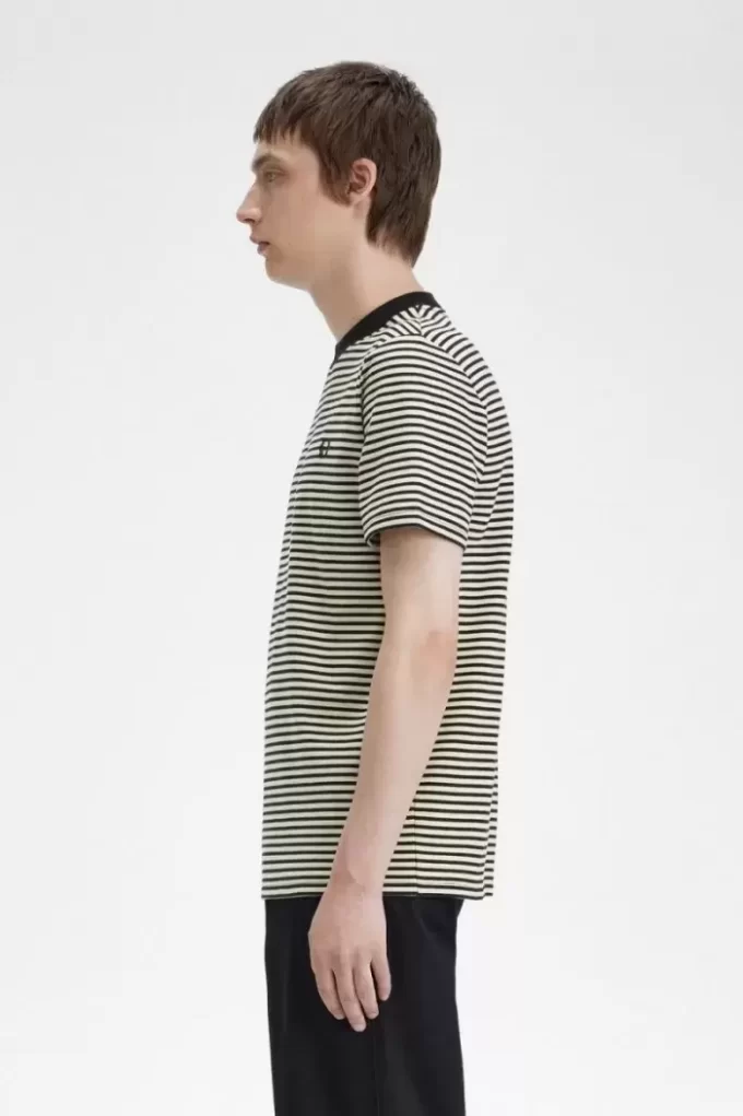Camiseta de rayas finas y peso pesado para hombre