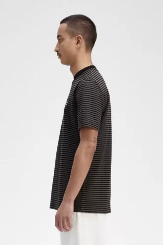 Camiseta de rayas finas y peso pesado para hombre