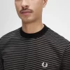 Camiseta de rayas finas y peso pesado para hombre