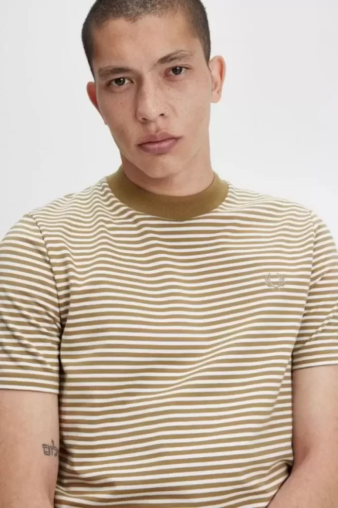 Camiseta de rayas finas y peso pesado para hombre