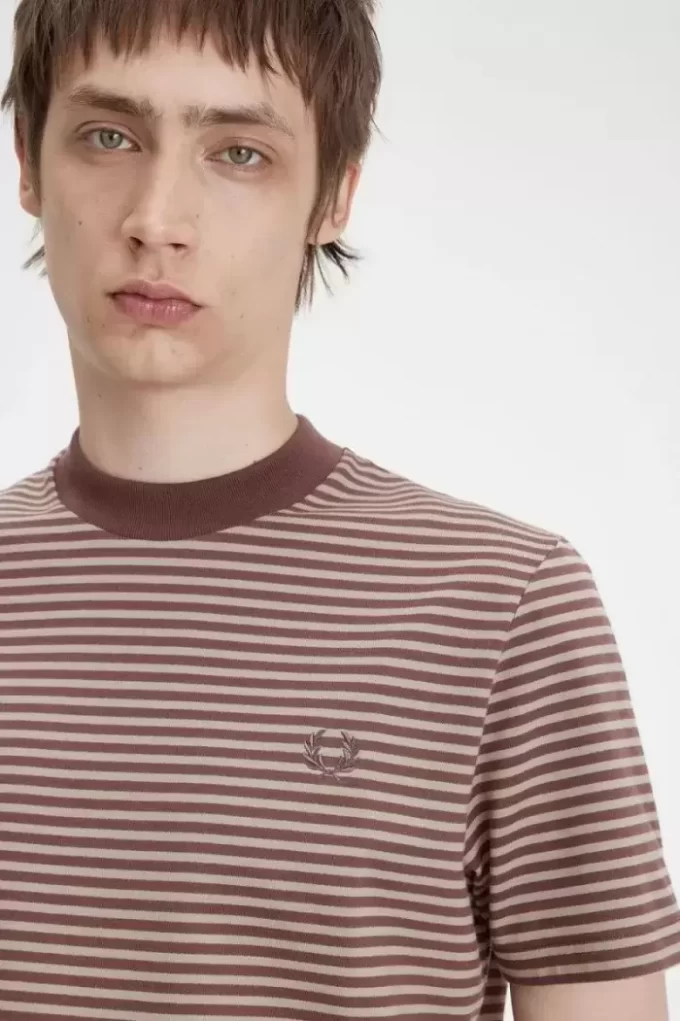 Camiseta de rayas finas y peso pesado para hombre