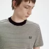 Camiseta de rayas finas y peso pesado para hombre