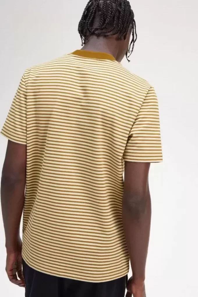 Camiseta de rayas finas y peso pesado para hombre