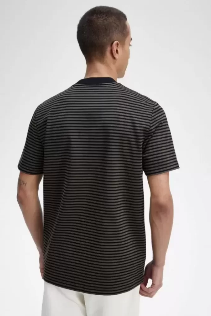 Camiseta de rayas finas y peso pesado para hombre