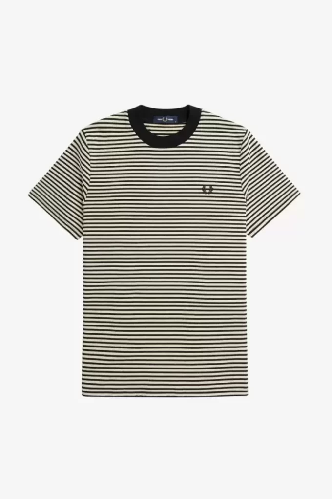 Camiseta de rayas finas y peso pesado para hombre