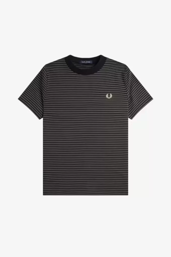 Camiseta de rayas finas y peso pesado para hombre