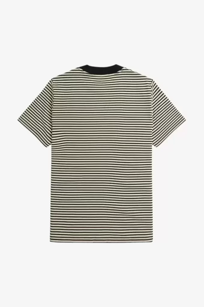 Camiseta de rayas finas y peso pesado para hombre