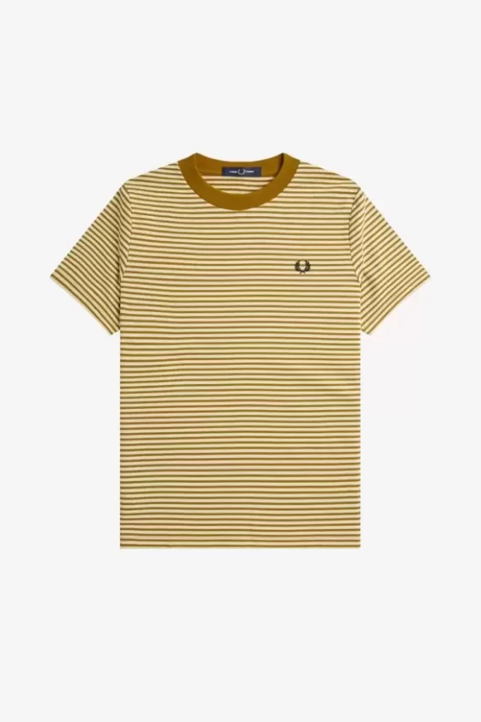 Camiseta de rayas finas y peso pesado para hombre