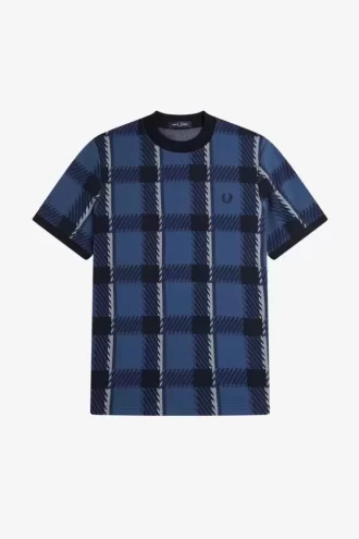Camiseta de tartán con fallas para hombre