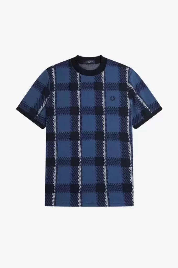 Camiseta de tartán con fallas para hombre