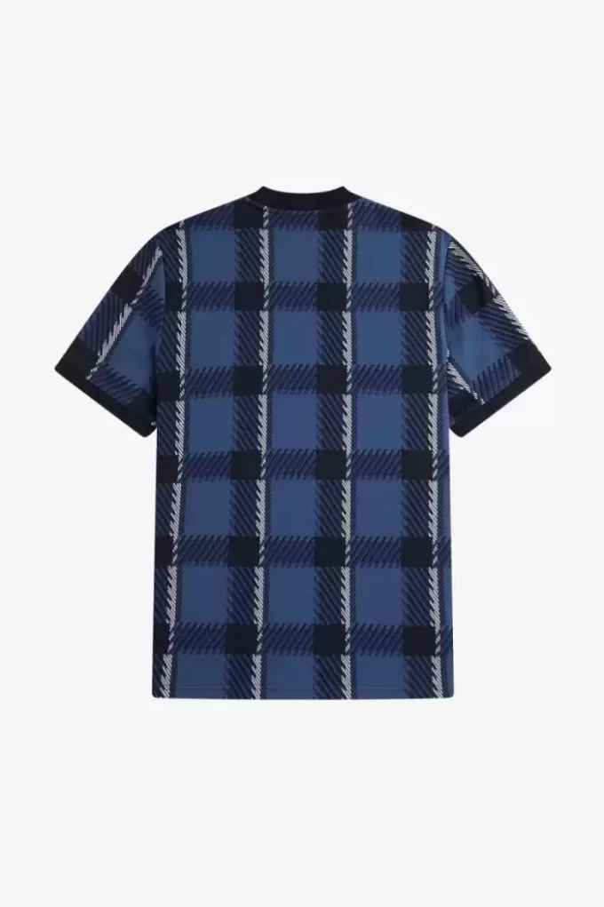 Camiseta de tartán con fallas para hombre