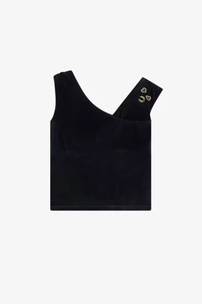 Camiseta de terciopelo con hombros descubiertos para mujer Camiseta de terciopelo con hombros descubiertos para mujer