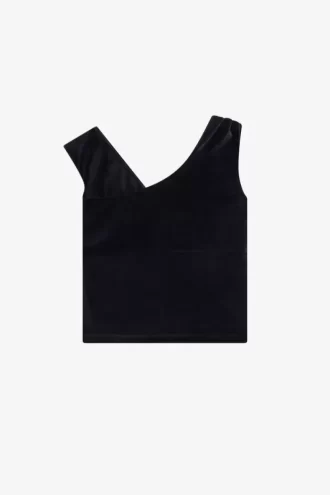Camiseta de terciopelo con hombros descubiertos para mujer