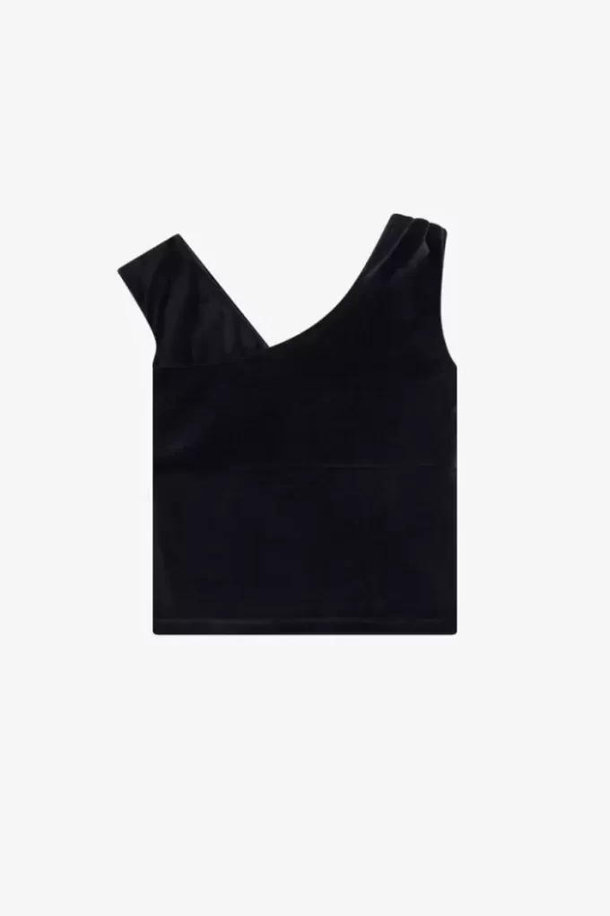 Camiseta de terciopelo con hombros descubiertos para mujer Camiseta de terciopelo con hombros descubiertos para mujer