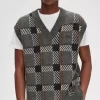 Camiseta de tirantes de punto con cuadros escoceses Glitch para hombre Camiseta de tirantes de punto con cuadros escoceses Glitch para hombre
