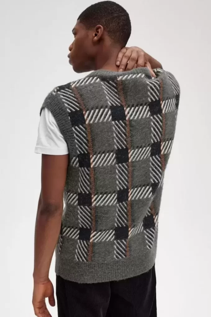 Camiseta de tirantes de punto con cuadros escoceses Glitch para hombre Camiseta de tirantes de punto con cuadros escoceses Glitch para hombre