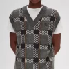 Camiseta de tirantes de punto con cuadros escoceses Glitch para hombre Camiseta de tirantes de punto con cuadros escoceses Glitch para hombre